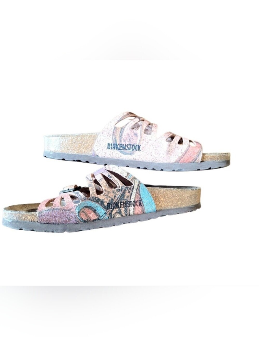 Birkenstock Granada Sandals EU 36 US 5-5.5 Abstract Print Cork Footbed  Colorful